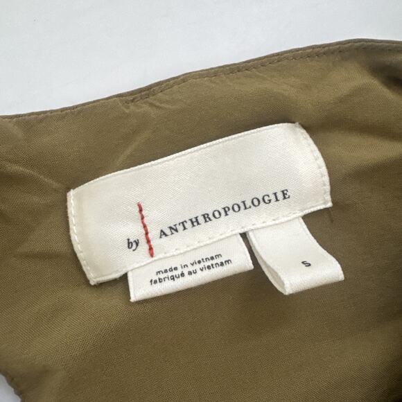 Anthropologie Shirt Blouse Green Satiny Type Fabric‎ Size Small - Picture 5 of 10